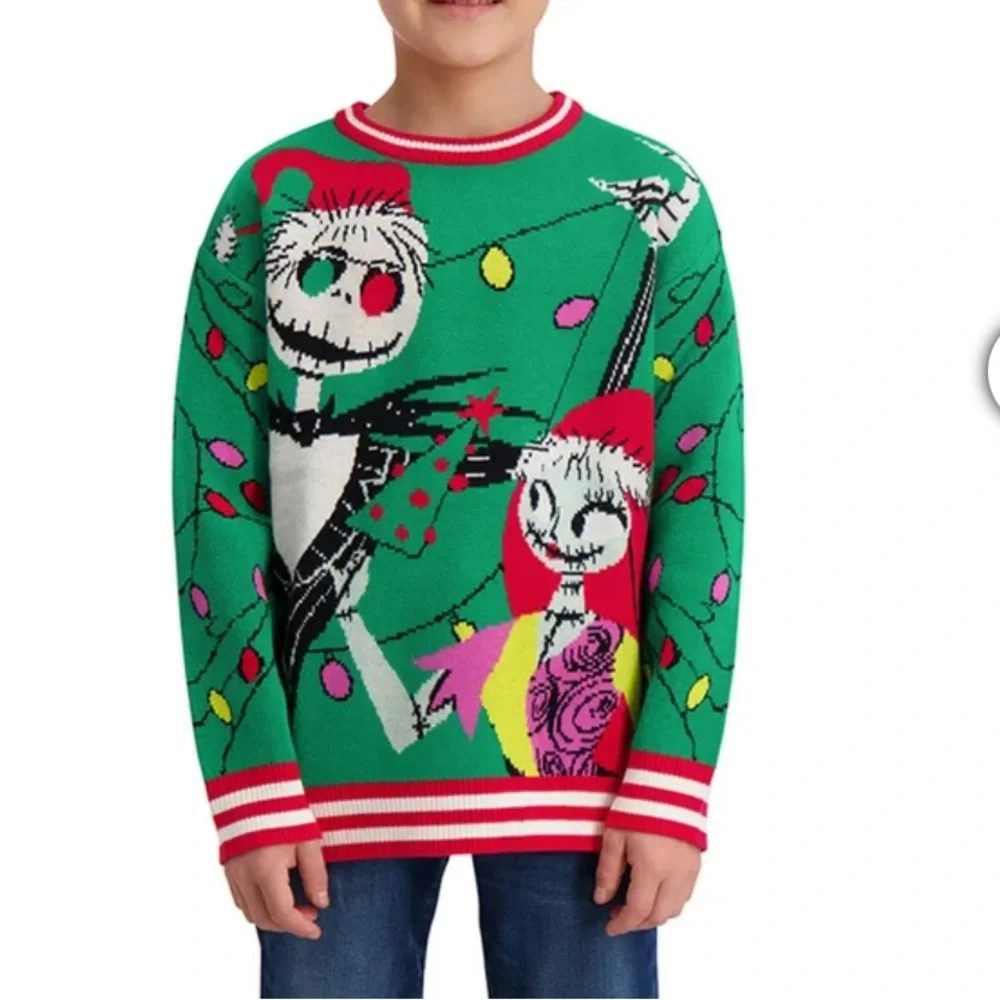 Disney Christmas ugly sweater holiday Nightmare Before Christmas youth L women S - Picture 1 of 7